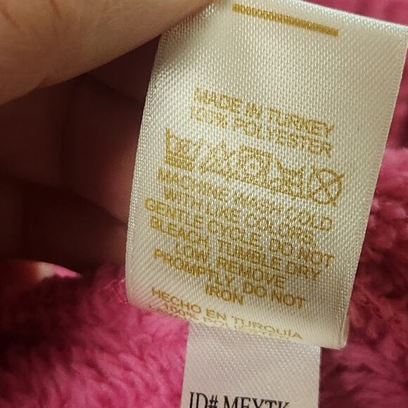 Kate Spade Size S/XS Plush Robe Short Wrap Pink Pockets Fleece Super Soft - Picture 11 of 14